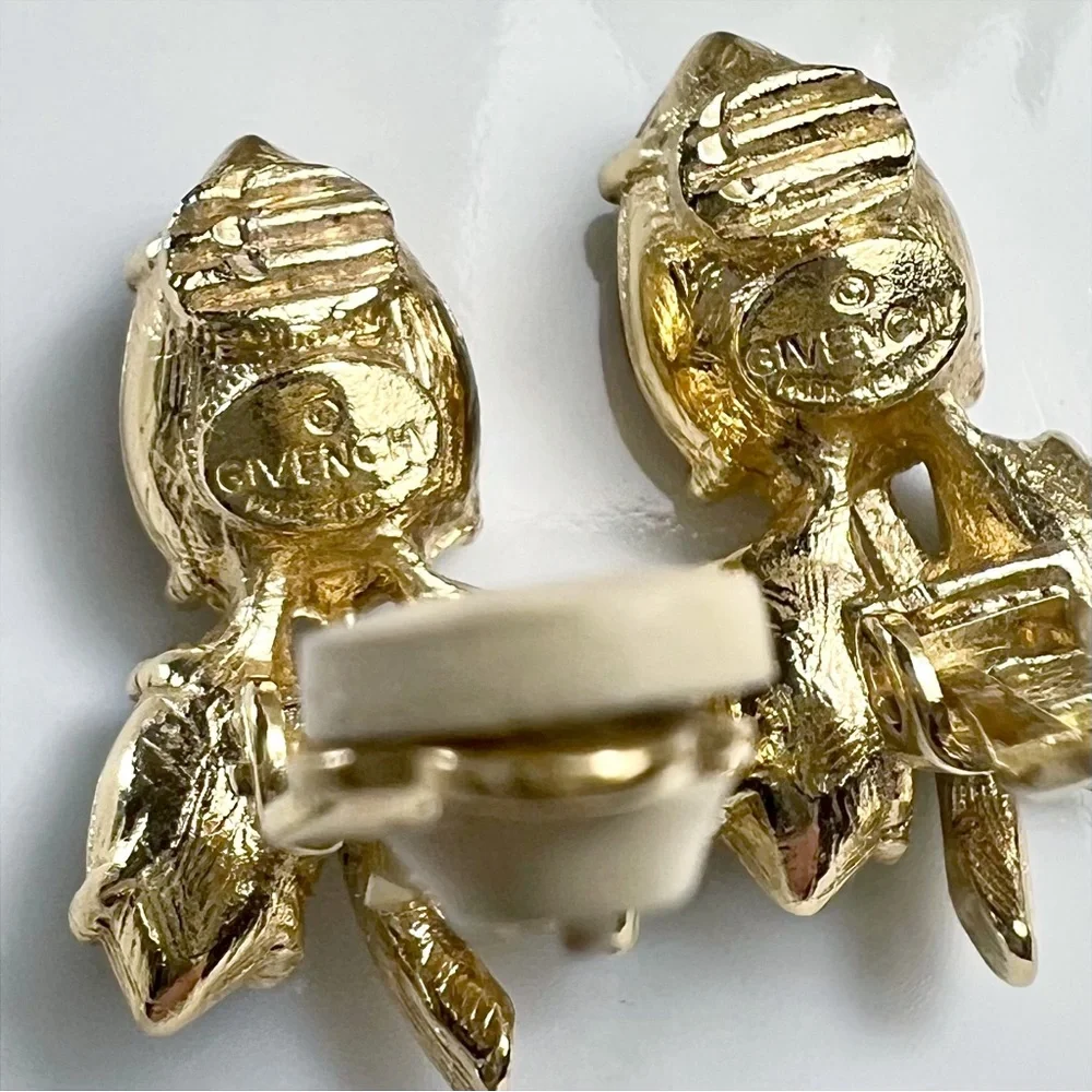 Givenchy Purple Crystal Tulip Clip-On Earrings